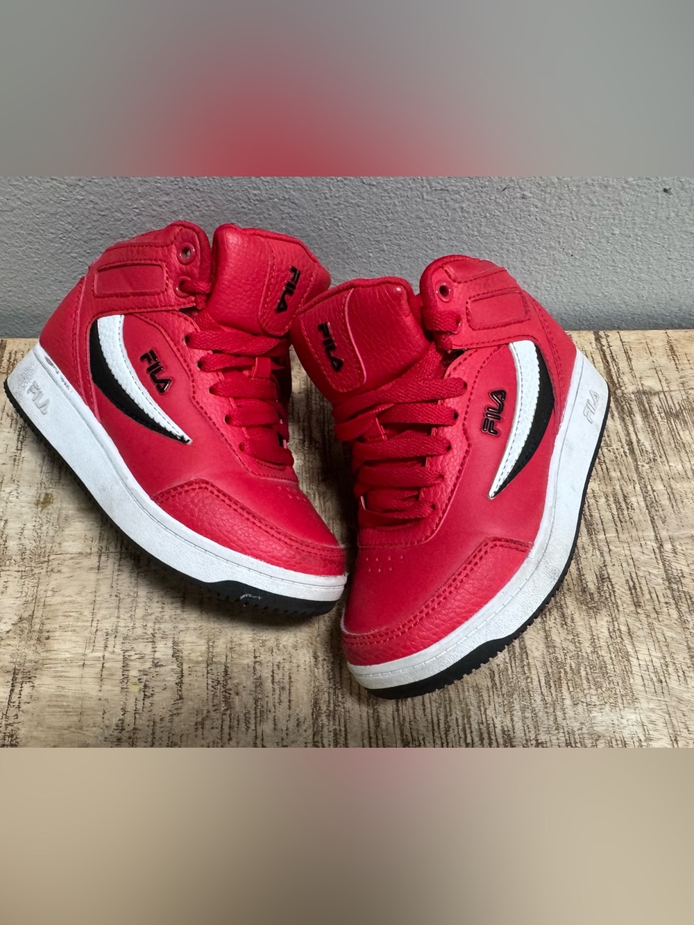 FILA Kids' Red High-Top Sneakers